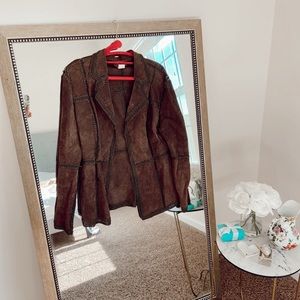 Brown Suede Leather Jacket
